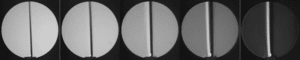 Schlieren Imaging cut-off percentage increases with the image intensity decreasing uniformly. The image was captured at 100 fps, exposure time was 250us. From left to right cut-off percentage is 0, 25, 50, 75, and 100%.